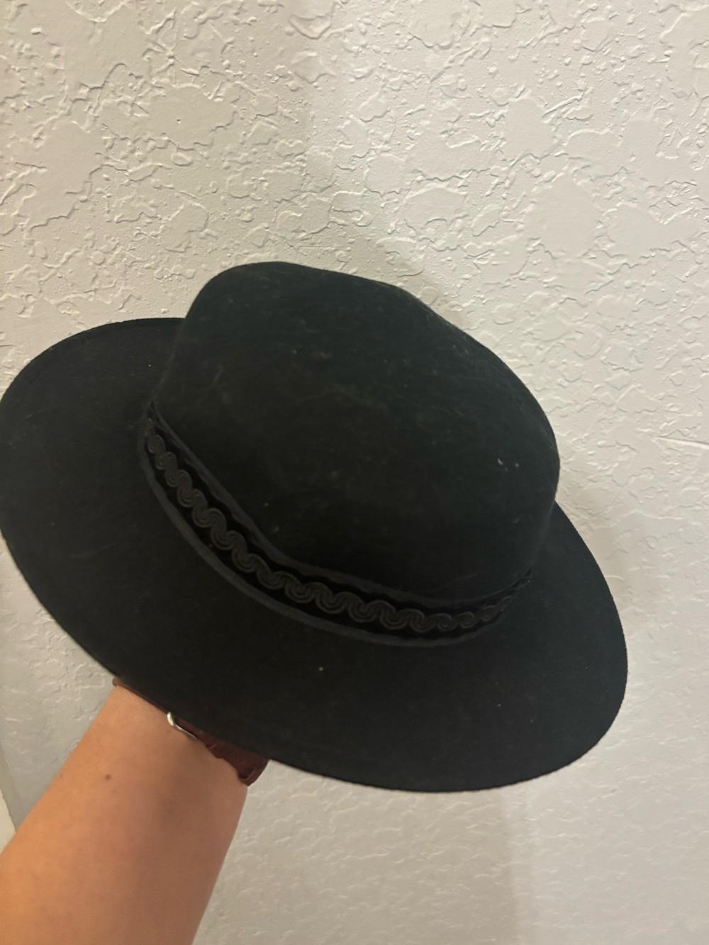 Vintage Bollman Hat Co. Doeskin Felt 100% Wool Hat black
